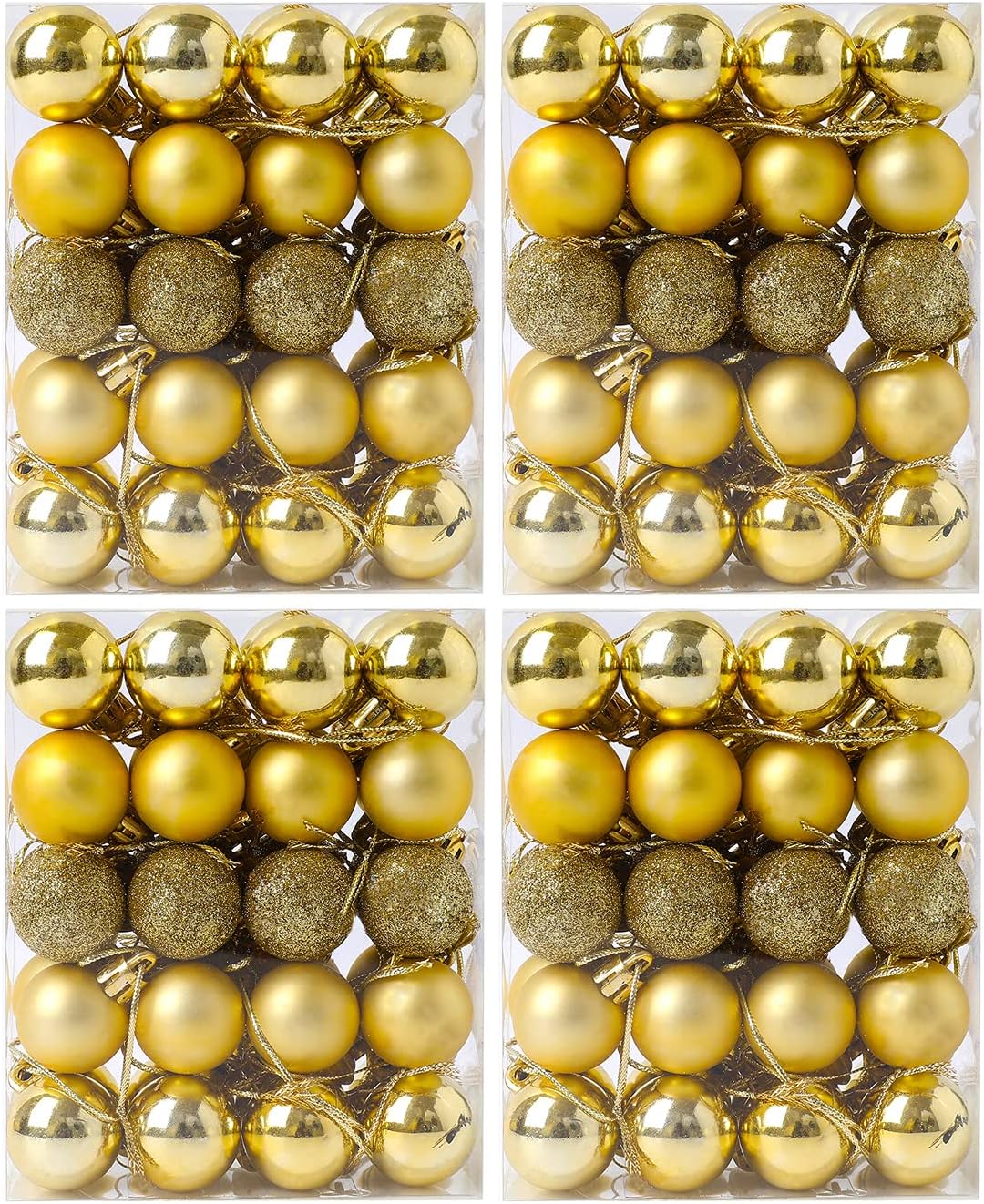 Ornaments - 160 Pcs Christmas Balls Ornaments for Xmas Tree - Shatterproof Christmas Tree Decorations Small Hanging Ball 1.18