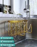 HapiRm Sink Caddy M-Shaped Sponge Holder Stainless Steel No Drilling 2 Adhesives view 4