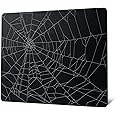 XVX Glass Mousepad for Gaming, Black Spider Webs Hard Gaming Glass Mouse Pad, Professional Large Mouse Mat 410mm*310mm, Special Glass Surface with Improved Precision and Speed