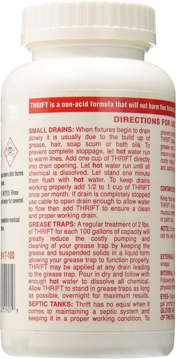 Thrift T-100 Alkaline Based 1-Pound Granular Drain Cleaner: Home Improvement
