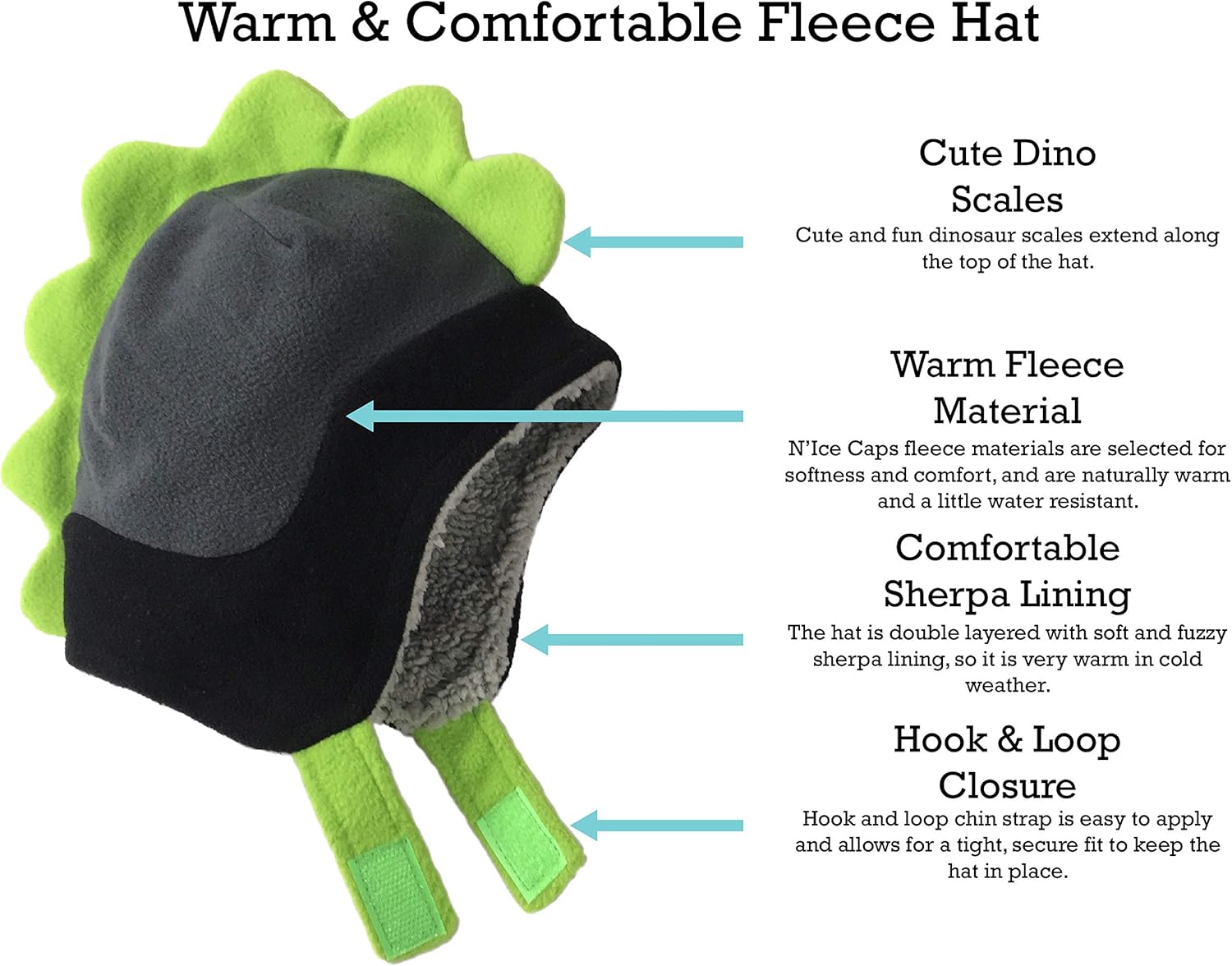 N'Ice Caps Little Boys and Baby Soft Sherpa Lined Fleece Dino Hat Mitten Set: Clothing