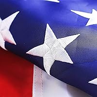G128 - American USA US Flag 2.5x4 ft Deluxe Embroidered Stars Sewn Stripes Brass Grommets Durable Indoor Outdoor Use