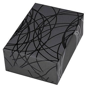 Geschenkpapier edel 3 Rollen (75 x 150 cm), Motiv Pablo in schwarz auf grauem, mattem Fond, Lack. Für Geburtstag, Männer. Mot