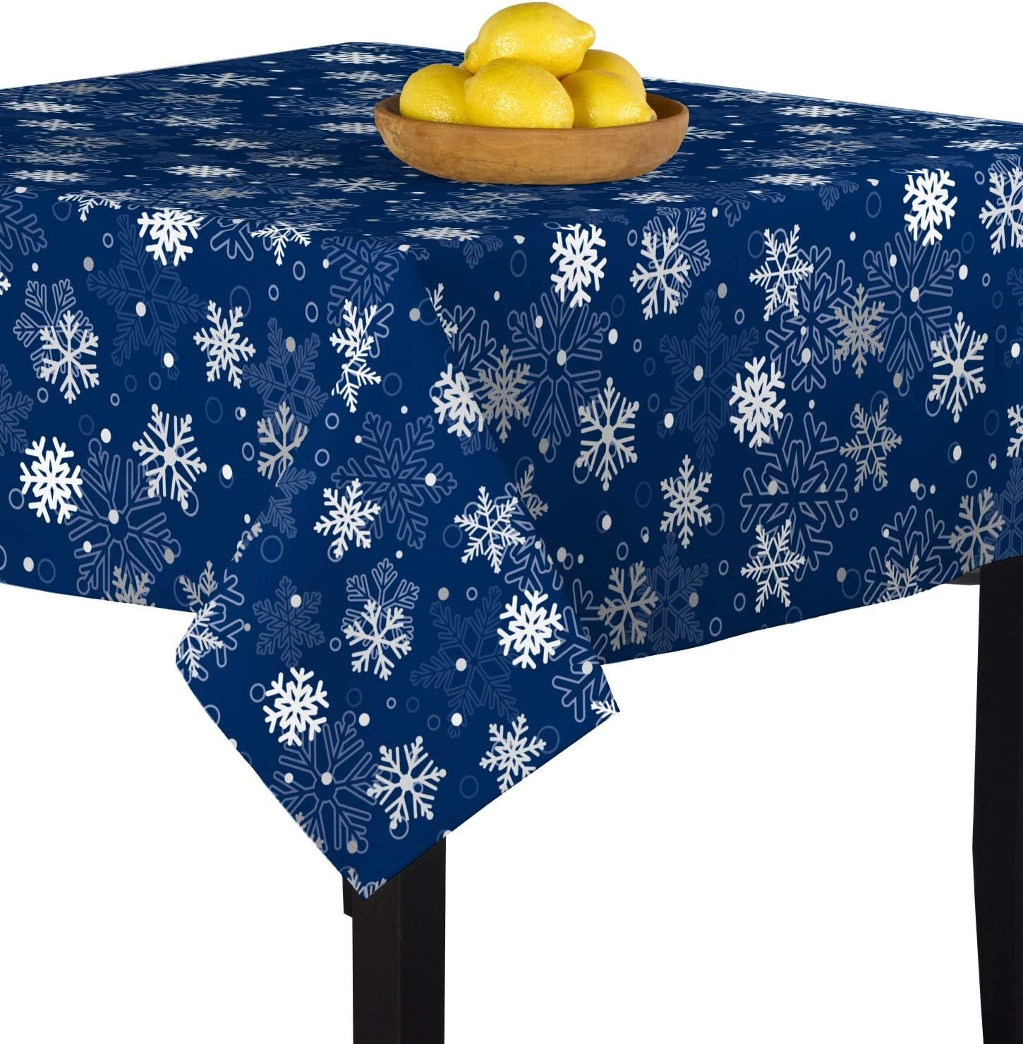 Fabric Textile Products Blue Snowflakes Tablecloth 54"x54