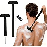 VEYLA Nick-Free Back Shaver for Men, Matte Black, 1 Pack | 17.7" Extendable Aluminum Handle, 4.9" Wide Replaceable Blade, Safe for Sensitive Skin, Wet &amp; Dry Full Back Hair Removal