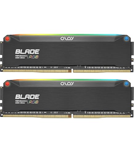 OLOy DDR4 RAM 16GB (2x8GB) Black Hairline Blade RGB 3200 MHz CL16