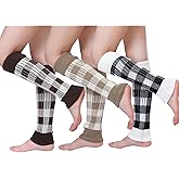 SISOSOCK Leg Warmers for Women Winter Warm Knitted Knee High Boot Socks 80s for Party 1-3 Pairs