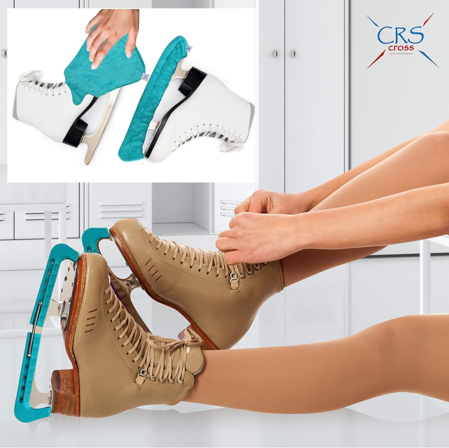 CRS Cross Skate Guards, Soakers & Towel Gift Set - Ice Skating Guards and Soft Skate Blade Covers for Figure Skating or Hockey : Sports & Outdoors