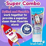 Brush-Baby Natural Blueberry Kids Toothpaste 150ml 3 x 50ml Fluoride Xylitol view 6