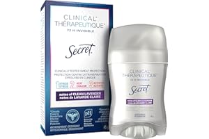 Secret Clinical Strength Invisible Solid Antiperspirant and Deodorant, Clean Lavender, 45 g