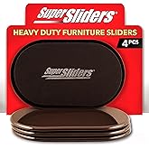 Super Sliders4724095N Reusable XL Heavy Furniture Movers for Carpet- Quickly and Easily Move Any Item, 9-1/2" x 5-3/4" Brown (4 Pack)