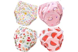 4 Pack Baby Toddler Potty Training Pants Layered Cotton Training Underwear for Toddlers Girls Boys