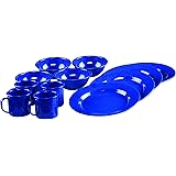 Coleman 12-Piece Enamel Dinnerware Set, Blue
