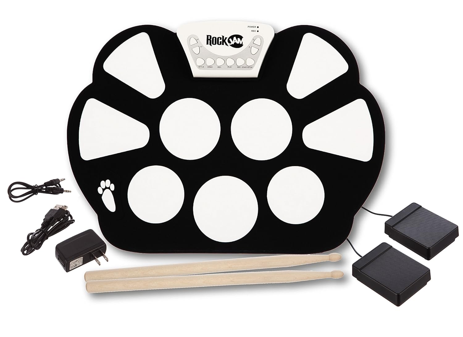 RockJam Portable Electronic Roll Up Drum Kit with Power Supply Sticks and... eBay