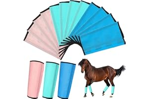 Bulyoou Set of 12 Mesh Fly Boots for Horse Breathable Mesh Horse Boots Protective Horse Leg Loose Wraps Horse Leggings for Preventing Flies and Mosquitoes Bites
