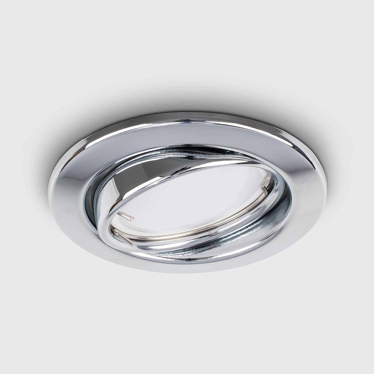 MiniSun GU10 Polished Chrome Tiltable Steel Ceiling Recessed Spotlight Downlight Amazon.co.uk