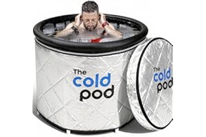 The Cold Pod XL Insulated Cold Plunge Tub Bundle - 116 Gallons Outdoor Ice Bath Tub with Chiller Compatible Thermal Cover - Portable at Home Icy Cold Tub for Athletes,Fitness Buff and Health Junkie