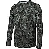 FISHEAL Men's Hunting Camo Shirt, Long Sleeve Performance Quick Dry Camouflage Shirts for Fishing Outdoor UPF 50+