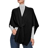 PULI Womens Crossover Front Shawl Wraps Casual Warm Knit Travel Poncho Shawls for Fall Winter