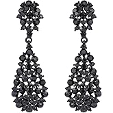EVER FAITH Women's Austrian Crystal Party Hollow-out Teardrop Dangle Earrings