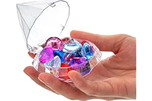 JC HUMMINGBIRD JCHB 48 Pack Fillable Clear Diamond Container Party Favors (Requires Assembly)