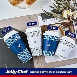 JOLLY CHEF 100 Pack 12 oz Paper Coffee