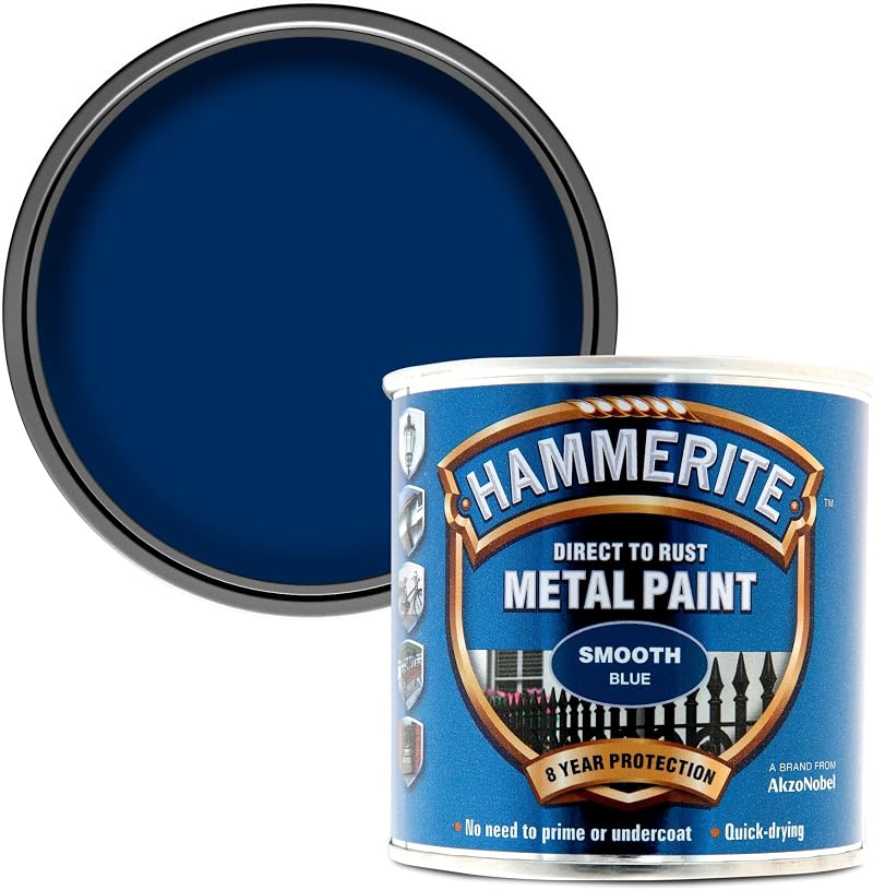 Hammerite Direct to Rust Metal Paint Smooth Blue 250ML
