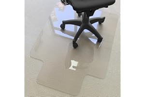 Kuyal 1/5" Thick Office Chair Mat, 36" x48" with Lip Heavy Duty Hard Computer Chair Mat, Under Desk Protector Carpeted Floors Mats, Easy Chair Movement, Can be Used on Carpet or Hard Floor, Ship Flat