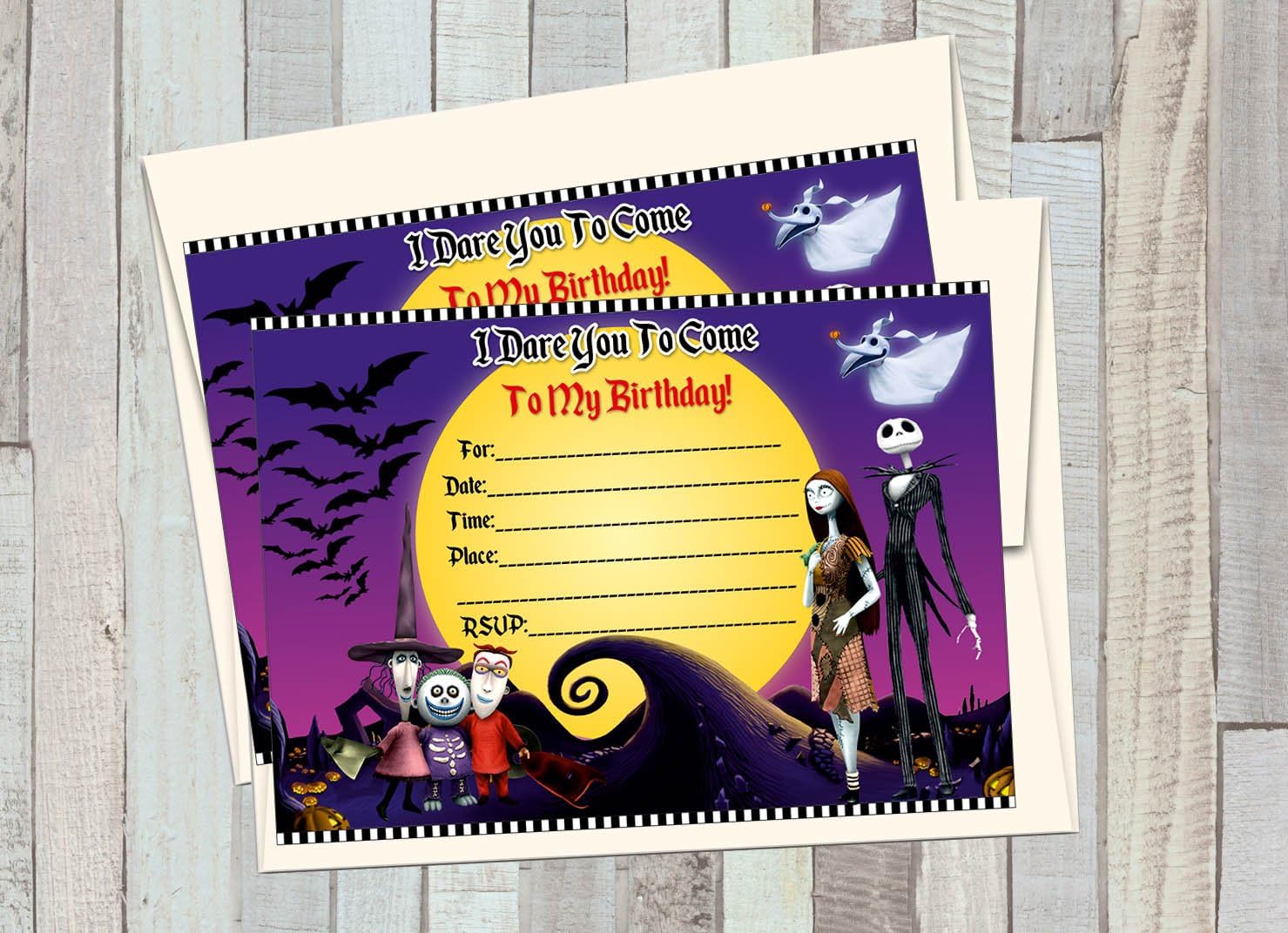 Nightmare Before Christmas Printable Birthday Cards Printable 