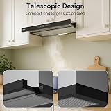 CIARRA CBCB6909A Telescopic Cooker Hood 60cm 600m3/h Ducted & Recirculation view 2