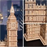 ROBOTIME 3D Puzzle Big Ben Wooden Model Kit Laser Cut 220 Parts view 4