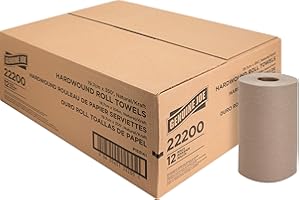BOARDWALK Genuine Joe 22200 Hardwound Roll Towels,2-Inch Core, 7-7/8-Inch x350-Ft, 12Rolls/CT,Natrl
