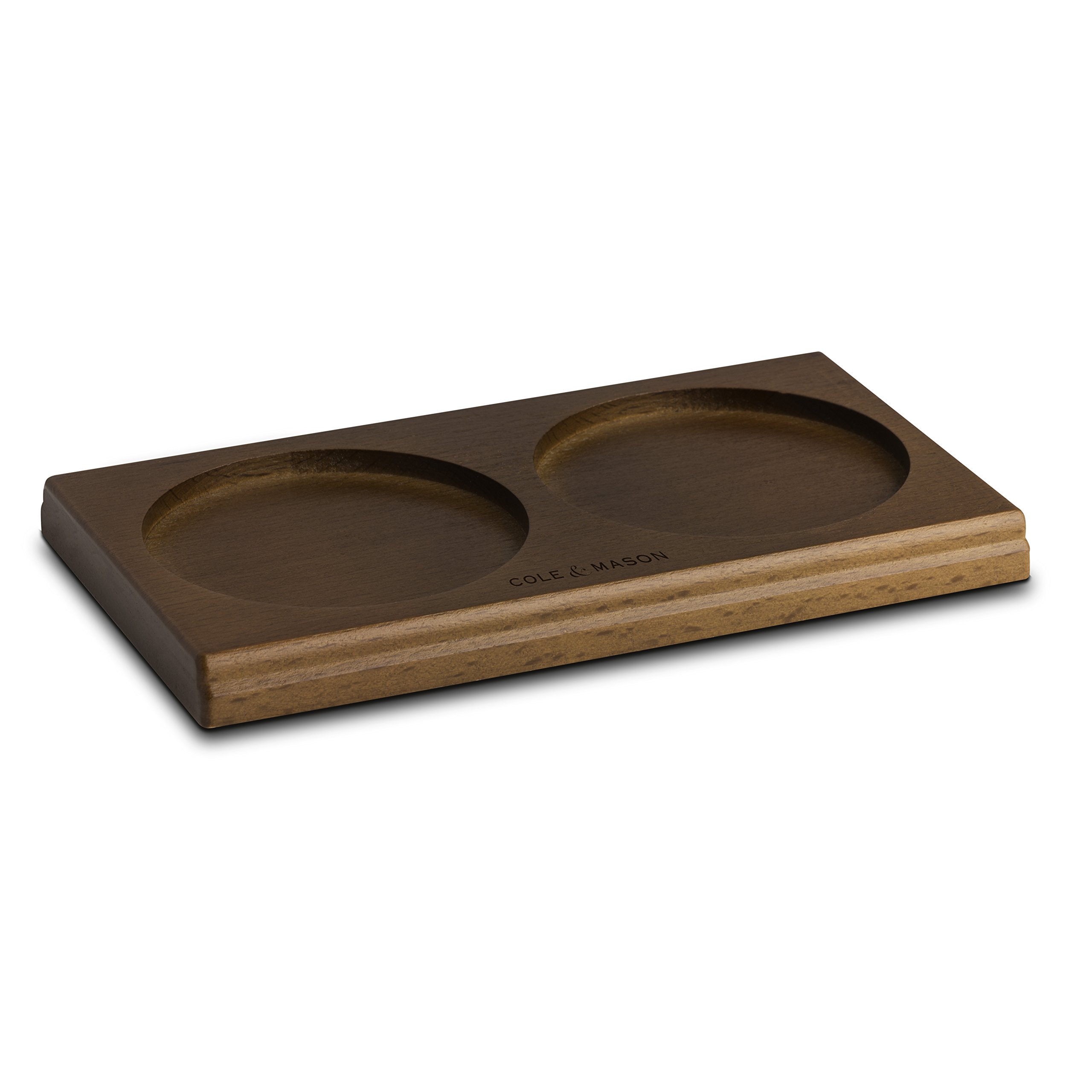 Cole & Mason Wooden Salt and Pepper Mill Tray, Salt and Pepper Tray/Oil and Vinegar Bottles Tray, Wood, (H) 13 mm x (W) 95 mm x (D) 157 mm, Mills Not included — image 1