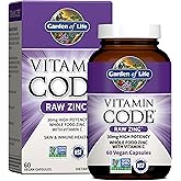 Garden of Life Zinc Supplements 30mg High Potency Raw Zinc and Vitamin C Multimineral Supplement, Vitamin Code Vitamins Trace