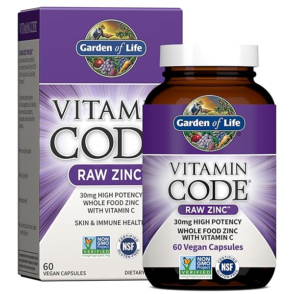 GARDEN OF LIFE ZINC SUPPLEMENTS 30MG HIGH POTENCY...