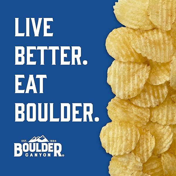 BOULDER CANYON AVOCADO OIL KETTLE STYLE POTATO CHIPS VARIETY PACK, 18 COUNT – GLUTEN-FREE, NON-GMO, HICKORY BARBECUE, CLASSIC SEA SALT, SEA SALT & CRACKED PEPPER (1 OZ BAGS)