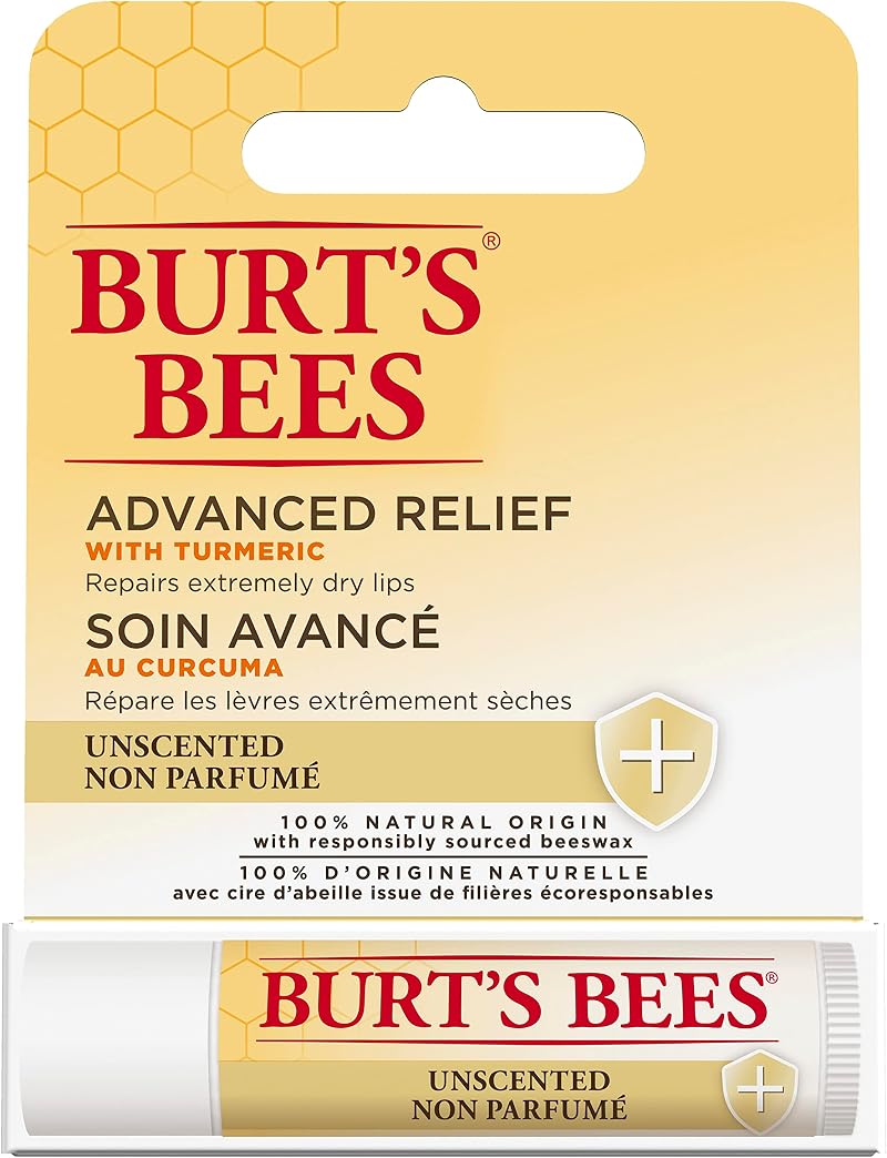 Burt's Bees 100% Natural Advanced Relief Lip Balm Beeswax Turmeric Unscented
