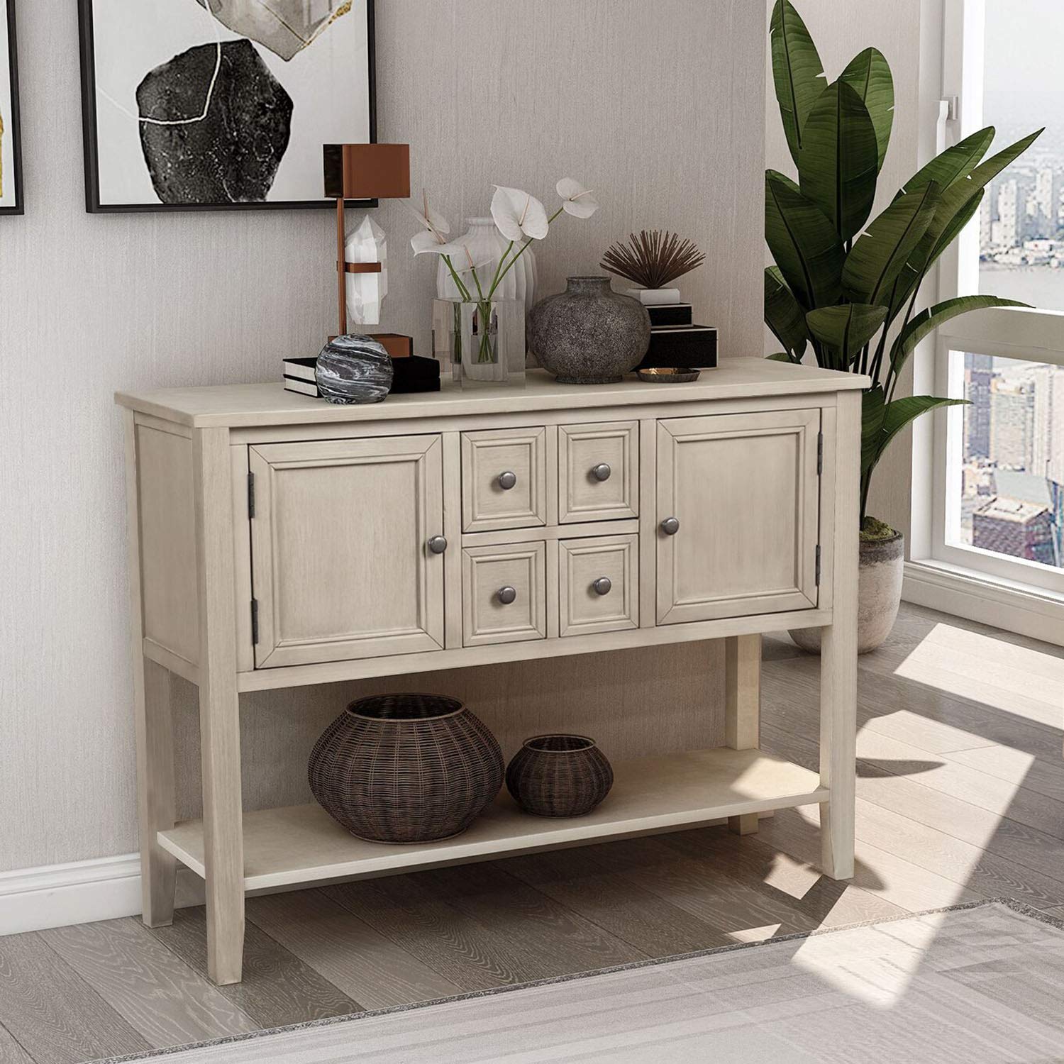 Best Small Console Table With Storage Door And Drawer