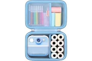 BOVKE Carrying Case Compatible with Dylanto for ESOXOFFORE for DUDUDRAGON for Cimizi for Gofunly for YEEHAO for SOOGOOEY Kids Instant Cameras, Extra Space for Cables, Blue