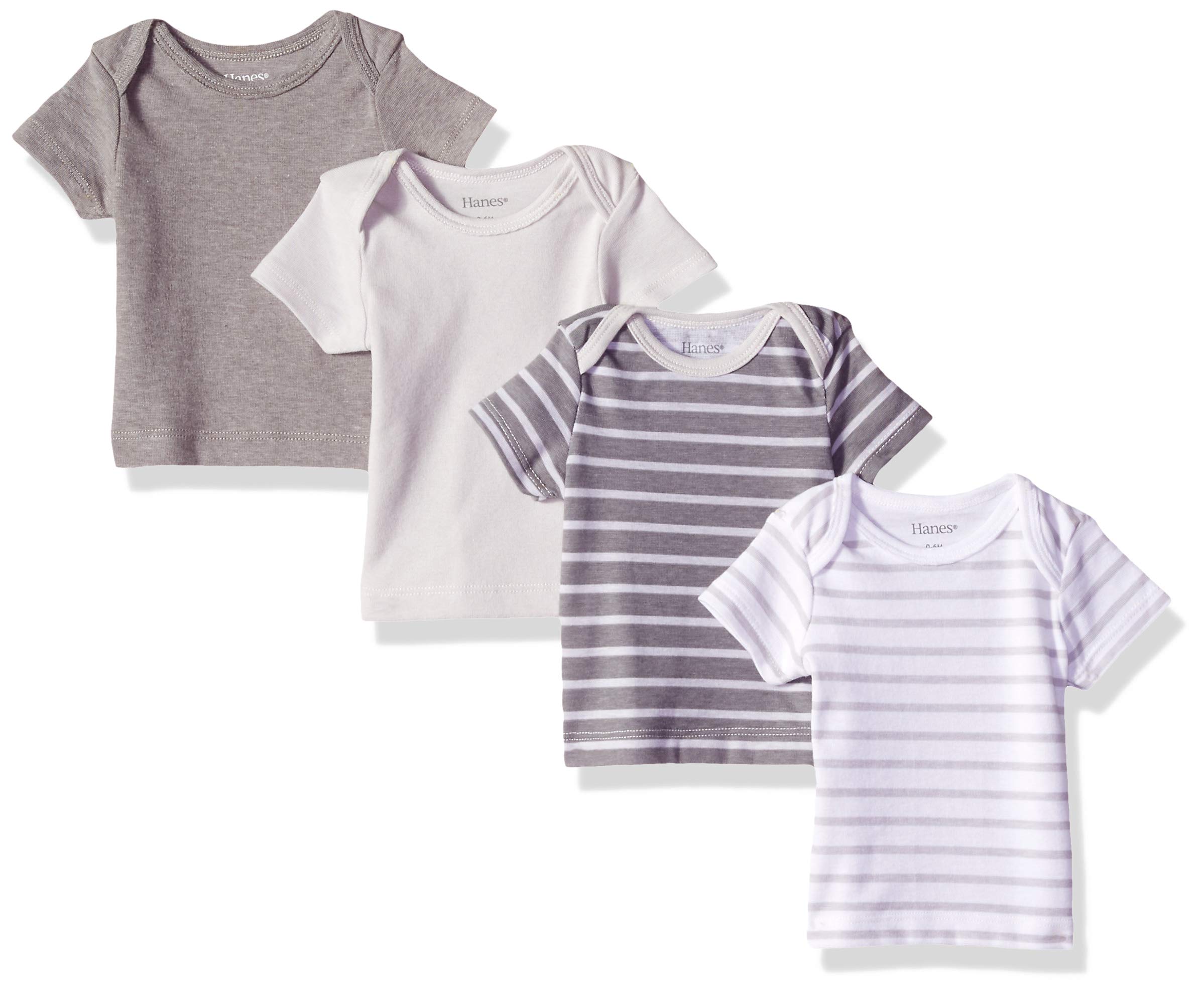 HanesBaby Short Sleeve Flexy Soft Stretch Expandable Shoulder T-Shirt (4 Pack)