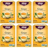 Yogi Tea - Ginger Tea (6 Pack) - Supports Healthy Digestion - Soothing and Spicy Blend - Caffeine Free - 96 Organic Herbal Tea Bags
