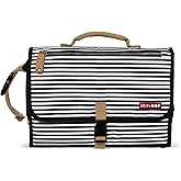 Skip Hop Pronto Signature Portable Changing Mat, Cushioned Diaper Changing Pad with Built-in Pillow, Black Stripe