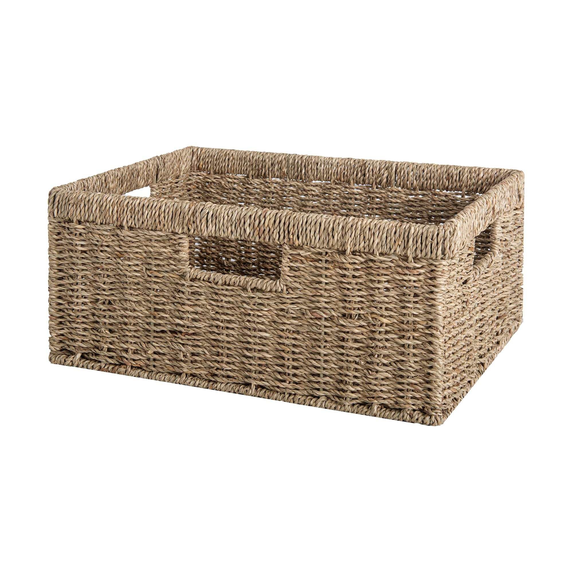 Photo 1 of StorageWorks Large Wicker Baskets for Organizing, Seagrass Storage Basket with Built-in Handles for Pantry, Entryway, Living Room, 1 Pack