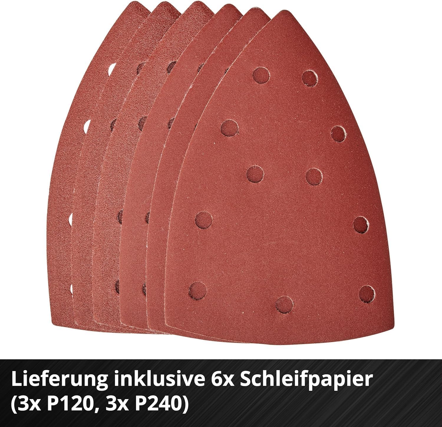 Einhell Akku-Multischleifer TE-OS 18/150 Li-Solo Power X-Change (18 V, Li-Ion, 24 000 min-1, 1.6 mm Schwingkreis, Staubfangbox, Staubabsaugadapter, ohne Akku und Ladegerät) 7