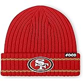 FOCO NFL Mens NFL Team Logo Ribbed Beanie Hat