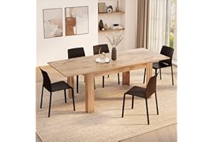 Mobili Fiver, Easy, Extendable Dining Table, 55,1(86,6) x35,4 in, Rustic Oak, for 6-8 People, Expandable Dining Table for Kitchen, Italian Furniture
