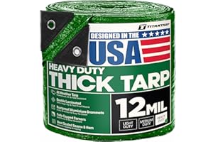 TitanTarp® Heavy Duty Waterproof Tarp Tarpaulin - Boat, Camping, Car, Furniture, Garden, Home, Outdoor, Patio, Pool Cover, Rain Shelter, RV, Shade, Storage, Tent, Truck - 12 MIL, 12x16ft, Green
