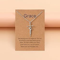 Lcherry Grace Name Cross Necklace Personalized