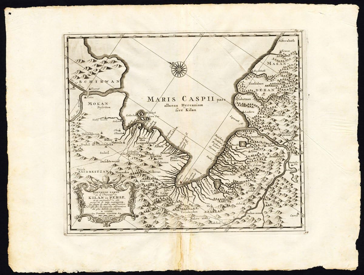 ThePrintsCollector Rare Antique Map-Persia-Kilan-Iran-Caspian Sea-Pieter Van Der Aa-1725