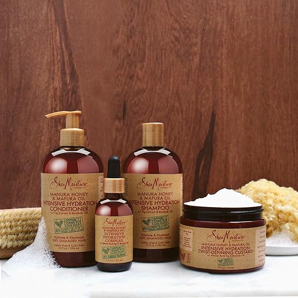 SHEAMOISTURE CONDITIONER INTENSIVE HYDRATION FOR DRY, DAMAGED HAIR MANUKA HONEY AND MAFURA OIL TO NOURISH AND SOFTEN HAIR 13 OZ
